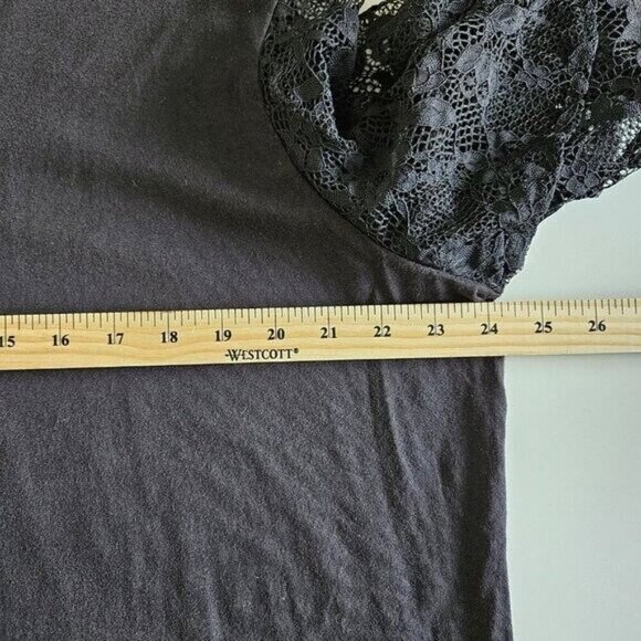 Stella And Dot Top Womens 1X Black LS Lace Ruffles Goth Whimsigoth Witchy Boho - Picture 5 of 12